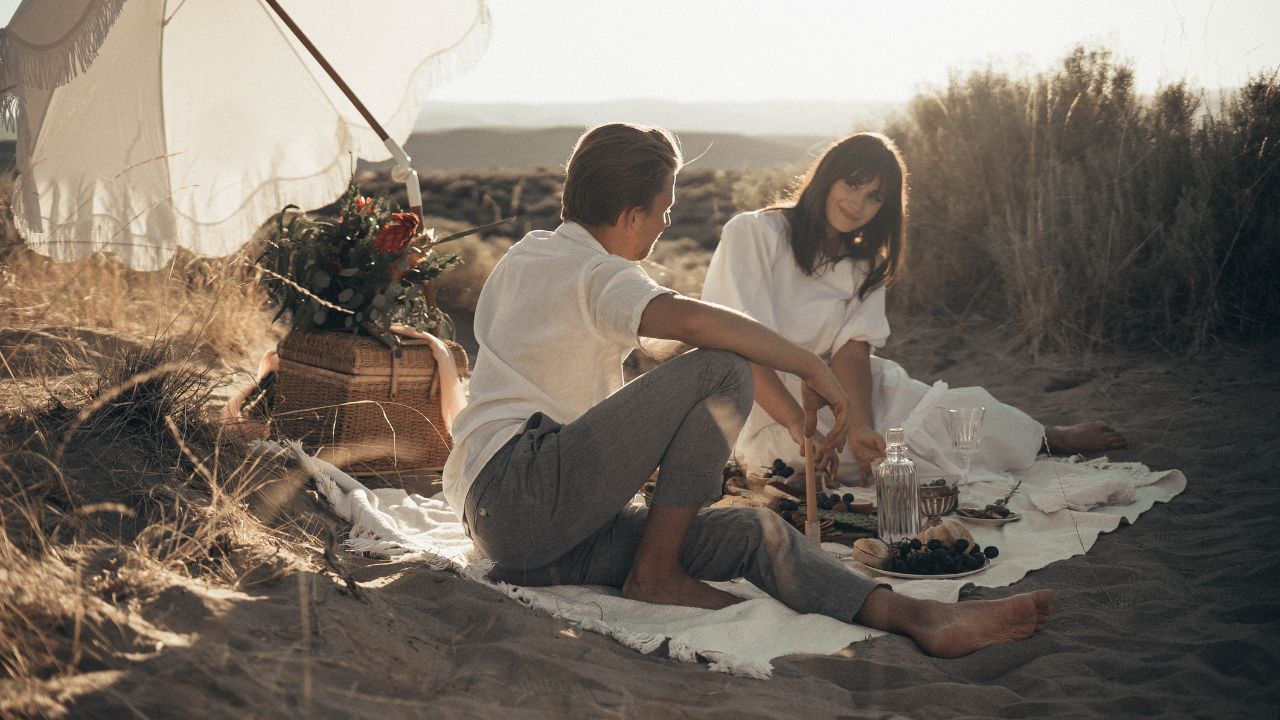 two people enjoying a picnic on Martha's Vineyard