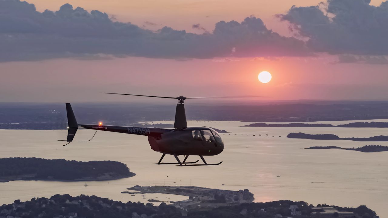 Helicopter charter services offering aerial views for the best weekend getaways from Boston
