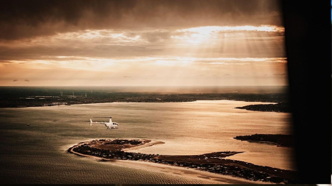 Private Cape Cod charter service with scenic coastal views below