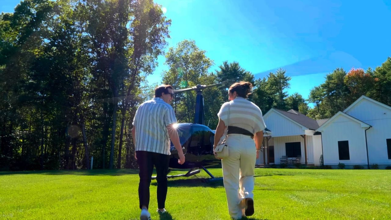 Couple heading to a private charter service in Nantucket, ready for a luxury coastal experience