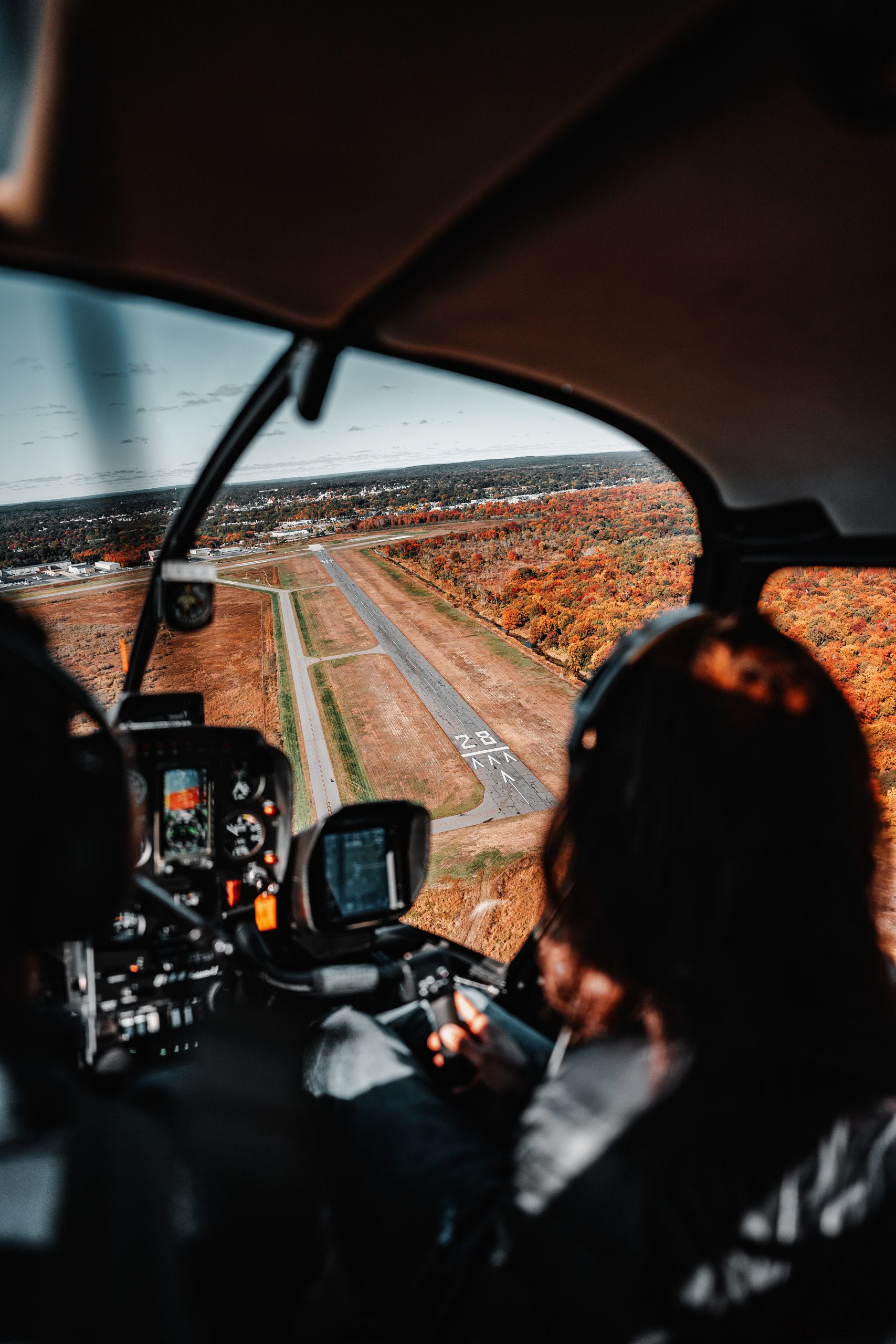 Aerial view from a private charter showing sweeping landscapes below