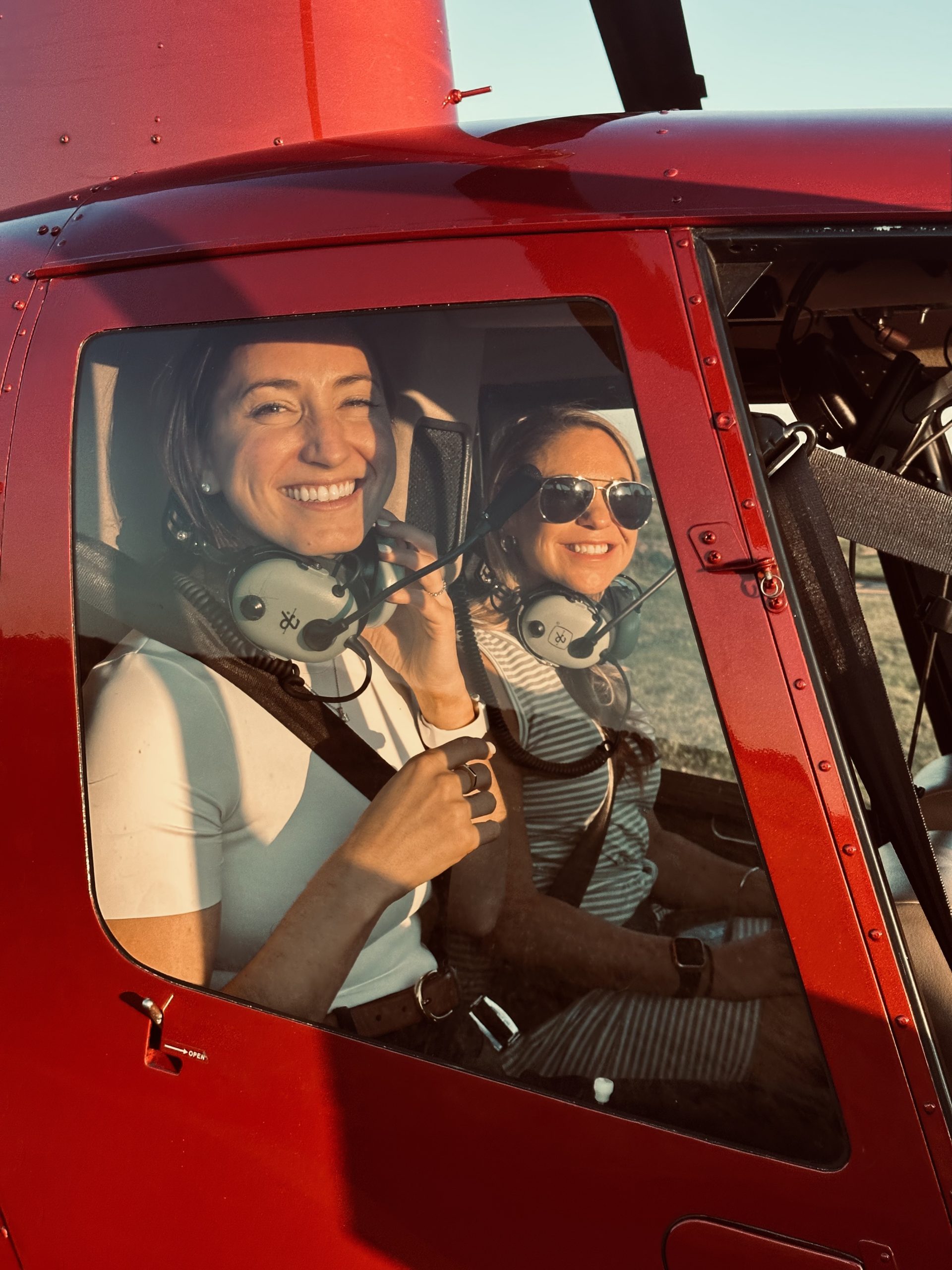 Corporate team members inside a luxury private charter